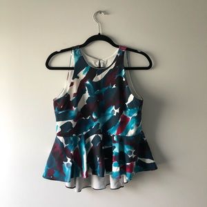 Askari printed sleeveless peplum style top